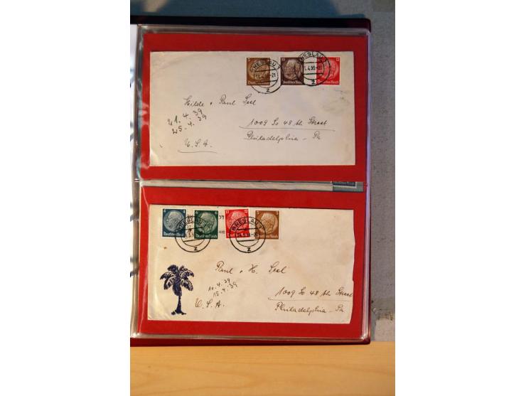1932/40, Hindenburg-Freimarkenausgabe, umfangreiche Sammlung mit einigen hundert Briefen und Karten, dabei bessere Einzel- un