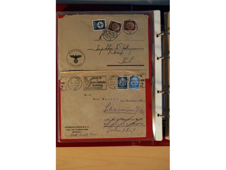 1932/40, Hindenburg-Freimarkenausgabe, umfangreiche Sammlung mit einigen hundert Briefen und Karten, dabei bessere Einzel- un
