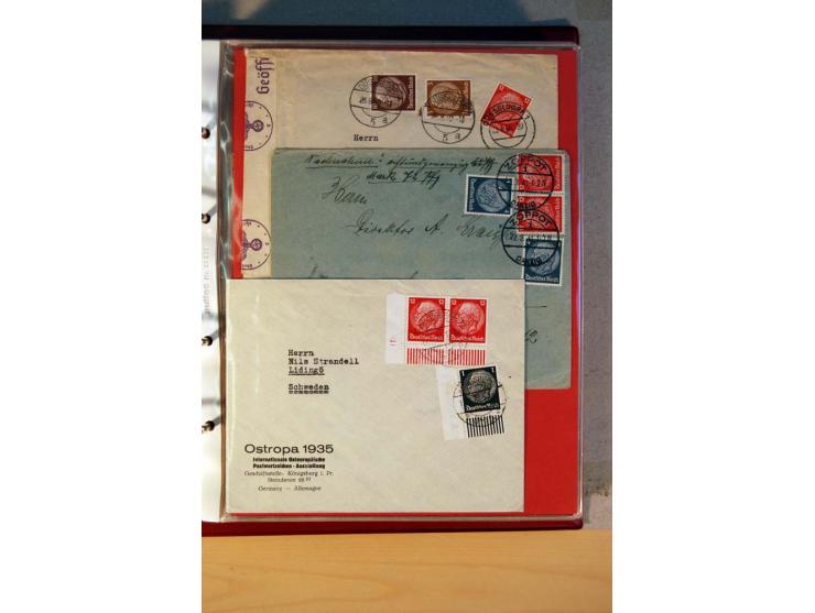 1932/40, Hindenburg-Freimarkenausgabe, umfangreiche Sammlung mit einigen hundert Briefen und Karten, dabei bessere Einzel- un