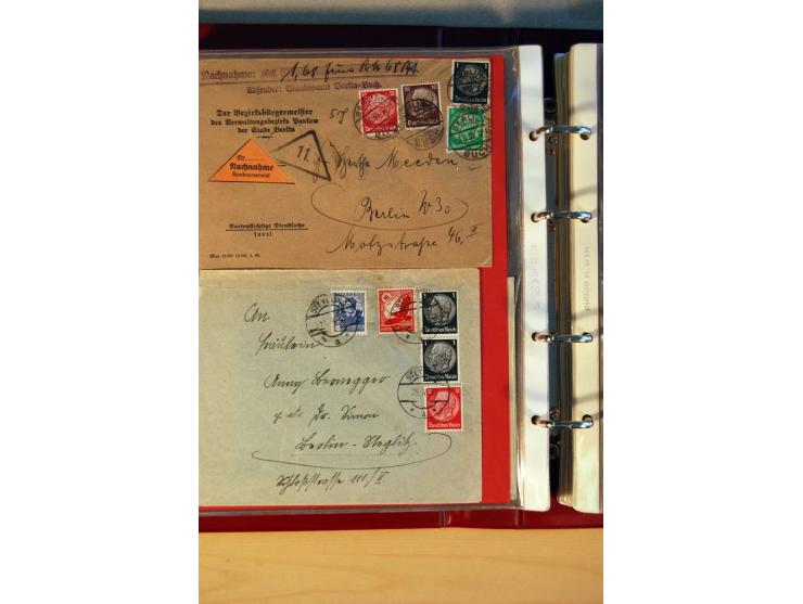 1932/40, Hindenburg-Freimarkenausgabe, umfangreiche Sammlung mit einigen hundert Briefen und Karten, dabei bessere Einzel- un