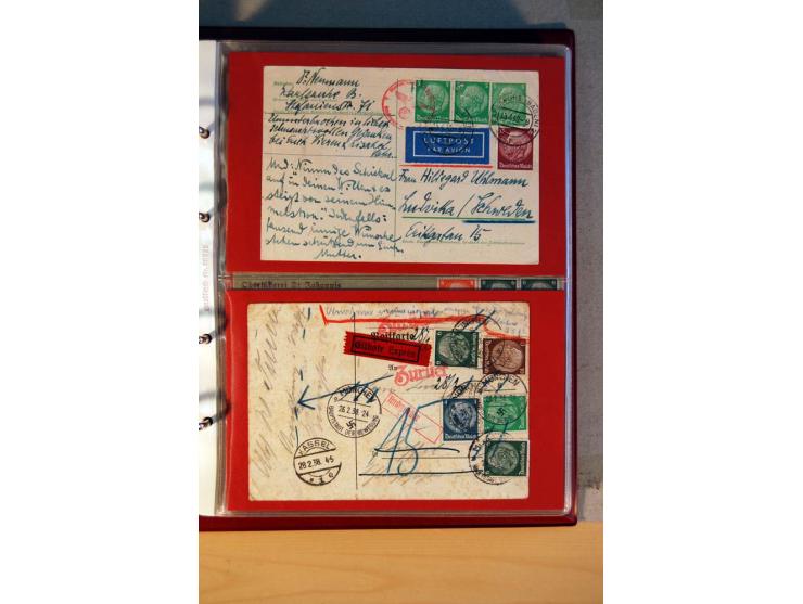 1932/40, Hindenburg-Freimarkenausgabe, umfangreiche Sammlung mit einigen hundert Briefen und Karten, dabei bessere Einzel- un