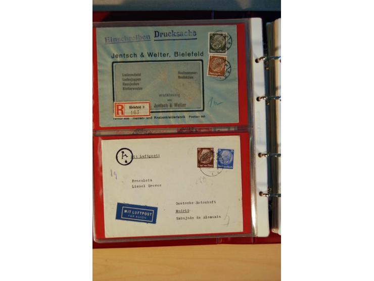 1932/40, Hindenburg-Freimarkenausgabe, umfangreiche Sammlung mit einigen hundert Briefen und Karten, dabei bessere Einzel- un