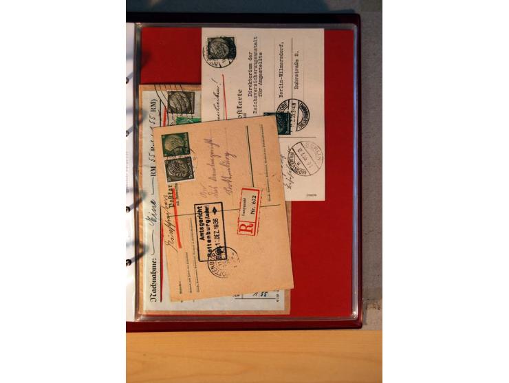 1932/40, Hindenburg-Freimarkenausgabe, umfangreiche Sammlung mit einigen hundert Briefen und Karten, dabei bessere Einzel- un