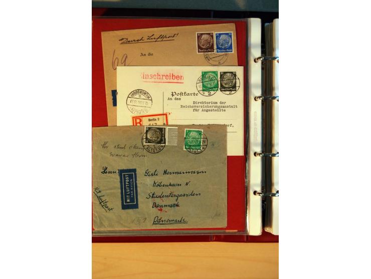 1932/40, Hindenburg-Freimarkenausgabe, umfangreiche Sammlung mit einigen hundert Briefen und Karten, dabei bessere Einzel- un