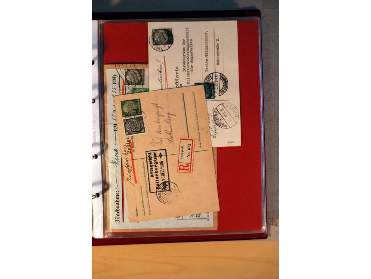 1932/40, Hindenburg-Freimarkenausgabe, umfangreiche Sammlung mit einigen hundert Briefen und Karten, dabei bessere Einzel- un