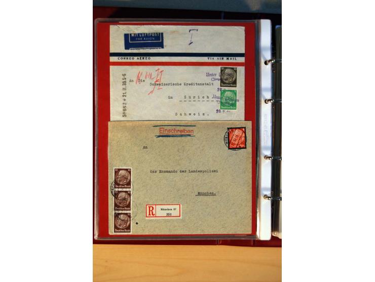 1932/40, Hindenburg-Freimarkenausgabe, umfangreiche Sammlung mit einigen hundert Briefen und Karten, dabei bessere Einzel- un