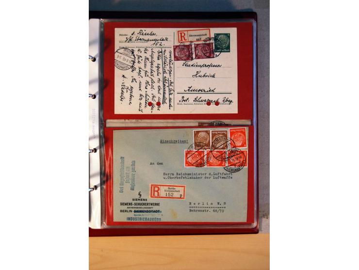 1932/40, Hindenburg-Freimarkenausgabe, umfangreiche Sammlung mit einigen hundert Briefen und Karten, dabei bessere Einzel- un