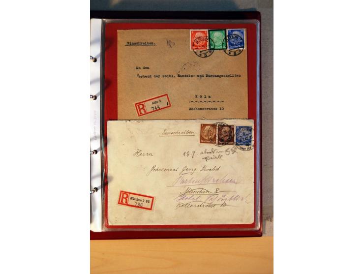 1932/40, Hindenburg-Freimarkenausgabe, umfangreiche Sammlung mit einigen hundert Briefen und Karten, dabei bessere Einzel- un