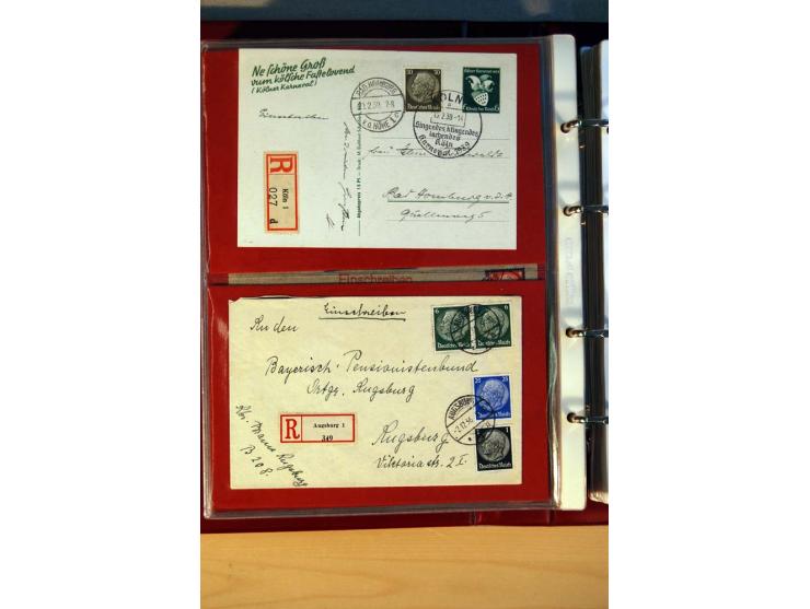 1932/40, Hindenburg-Freimarkenausgabe, umfangreiche Sammlung mit einigen hundert Briefen und Karten, dabei bessere Einzel- un
