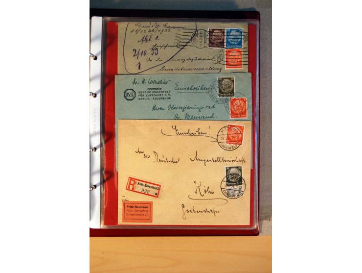 1932/40, Hindenburg-Freimarkenausgabe, umfangreiche Sammlung mit einigen hundert Briefen und Karten, dabei bessere Einzel- un