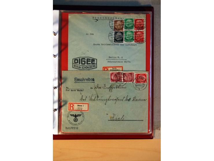 1932/40, Hindenburg-Freimarkenausgabe, umfangreiche Sammlung mit einigen hundert Briefen und Karten, dabei bessere Einzel- un