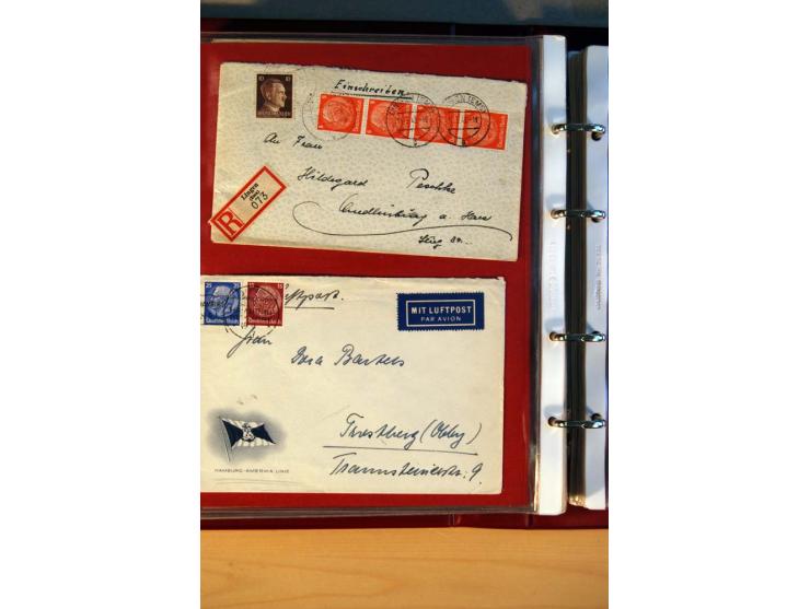 1932/40, Hindenburg-Freimarkenausgabe, umfangreiche Sammlung mit einigen hundert Briefen und Karten, dabei bessere Einzel- un