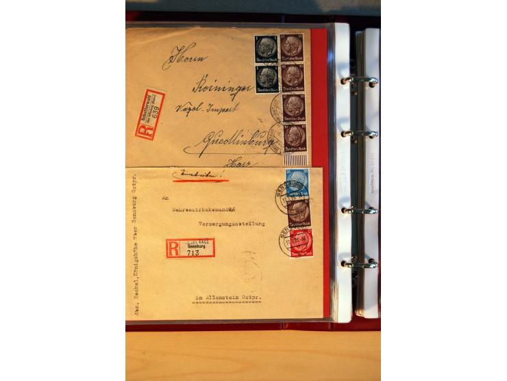 1932/40, Hindenburg-Freimarkenausgabe, umfangreiche Sammlung mit einigen hundert Briefen und Karten, dabei bessere Einzel- un