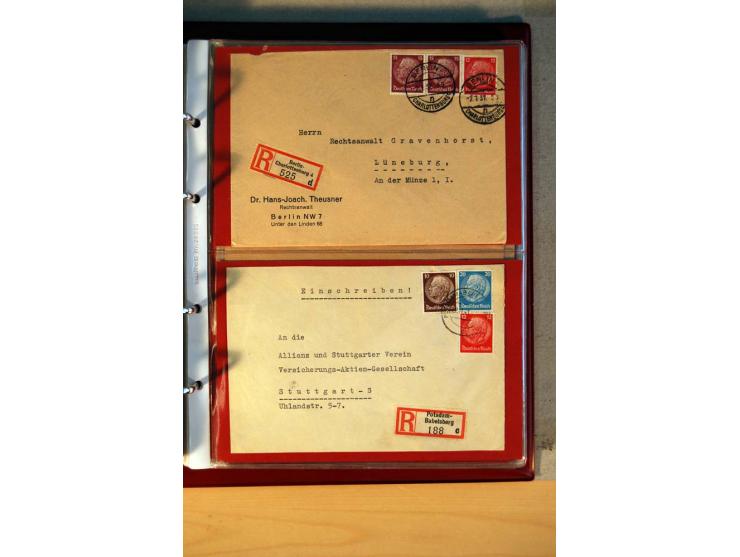 1932/40, Hindenburg-Freimarkenausgabe, umfangreiche Sammlung mit einigen hundert Briefen und Karten, dabei bessere Einzel- un