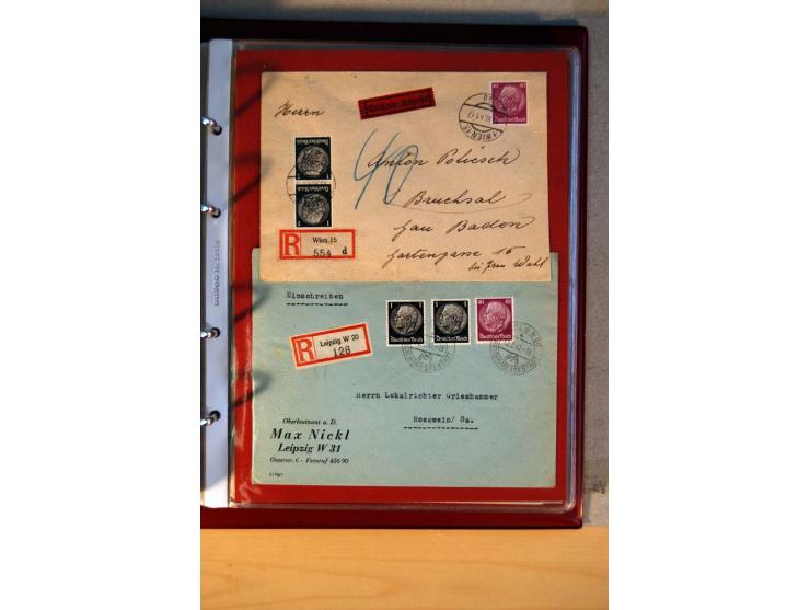 1932/40, Hindenburg-Freimarkenausgabe, umfangreiche Sammlung mit einigen hundert Briefen und Karten, dabei bessere Einzel- un