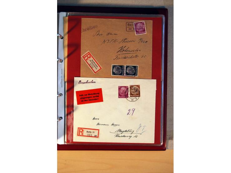 1932/40, Hindenburg-Freimarkenausgabe, umfangreiche Sammlung mit einigen hundert Briefen und Karten, dabei bessere Einzel- un