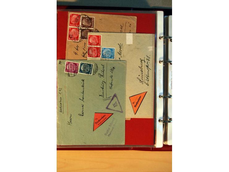 1932/40, Hindenburg-Freimarkenausgabe, umfangreiche Sammlung mit einigen hundert Briefen und Karten, dabei bessere Einzel- un