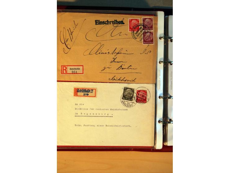1932/40, Hindenburg-Freimarkenausgabe, umfangreiche Sammlung mit einigen hundert Briefen und Karten, dabei bessere Einzel- un