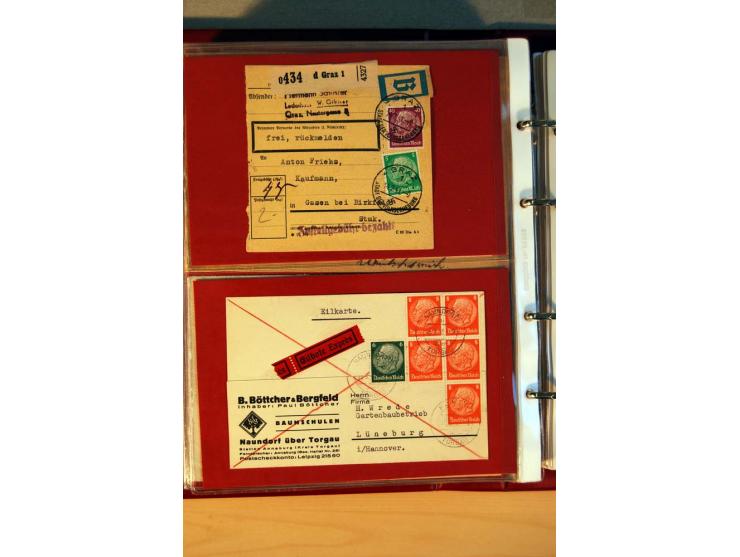 1932/40, Hindenburg-Freimarkenausgabe, umfangreiche Sammlung mit einigen hundert Briefen und Karten, dabei bessere Einzel- un