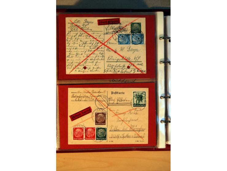 1932/40, Hindenburg-Freimarkenausgabe, umfangreiche Sammlung mit einigen hundert Briefen und Karten, dabei bessere Einzel- un