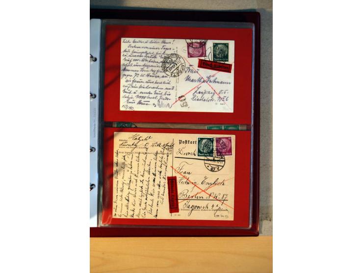 1932/40, Hindenburg-Freimarkenausgabe, umfangreiche Sammlung mit einigen hundert Briefen und Karten, dabei bessere Einzel- un