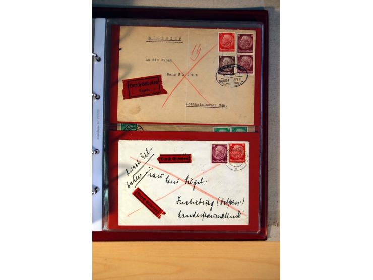1932/40, Hindenburg-Freimarkenausgabe, umfangreiche Sammlung mit einigen hundert Briefen und Karten, dabei bessere Einzel- un