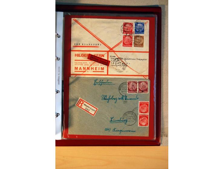 1932/40, Hindenburg-Freimarkenausgabe, umfangreiche Sammlung mit einigen hundert Briefen und Karten, dabei bessere Einzel- un