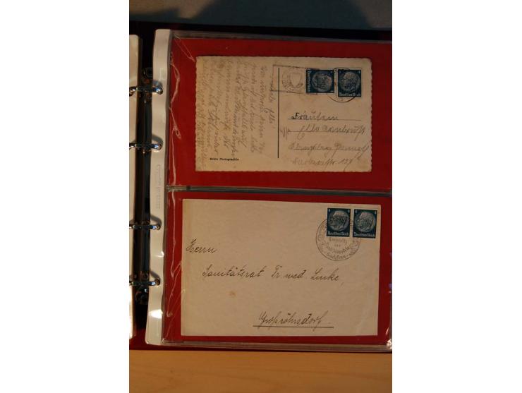 1932/40, Hindenburg-Freimarkenausgabe, umfangreiche Sammlung mit einigen hundert Briefen und Karten, dabei bessere Einzel- un