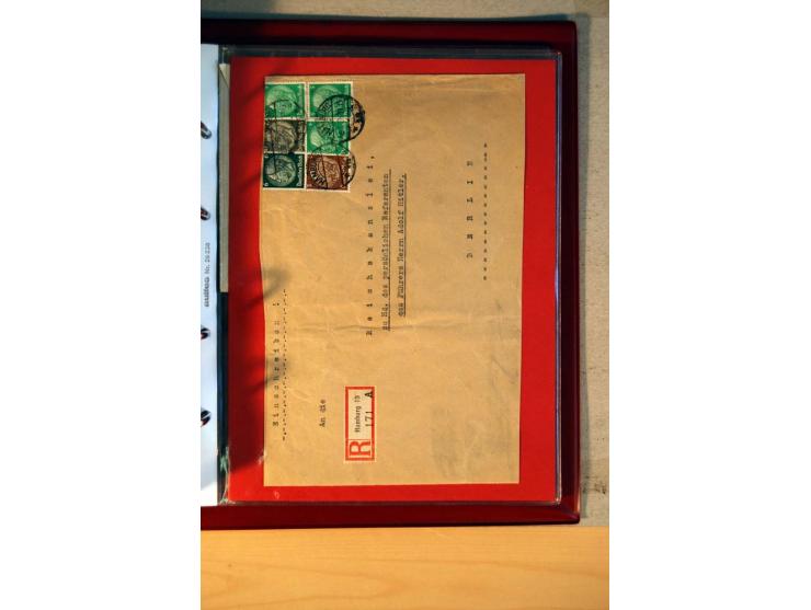 1932/40, Hindenburg-Freimarkenausgabe, umfangreiche Sammlung mit einigen hundert Briefen und Karten, dabei bessere Einzel- un