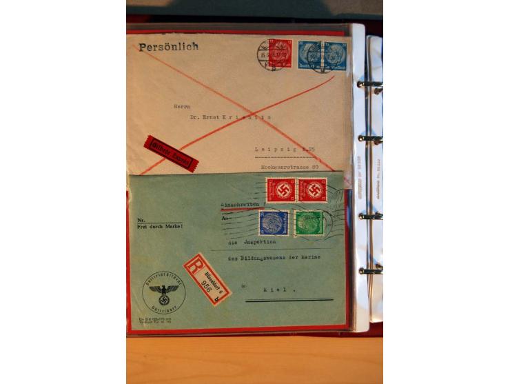 1932/40, Hindenburg-Freimarkenausgabe, umfangreiche Sammlung mit einigen hundert Briefen und Karten, dabei bessere Einzel- un