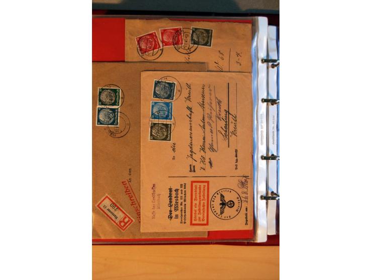1932/40, Hindenburg-Freimarkenausgabe, umfangreiche Sammlung mit einigen hundert Briefen und Karten, dabei bessere Einzel- un