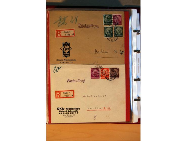 1932/40, Hindenburg-Freimarkenausgabe, umfangreiche Sammlung mit einigen hundert Briefen und Karten, dabei bessere Einzel- un