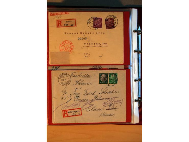 1932/40, Hindenburg-Freimarkenausgabe, umfangreiche Sammlung mit einigen hundert Briefen und Karten, dabei bessere Einzel- un