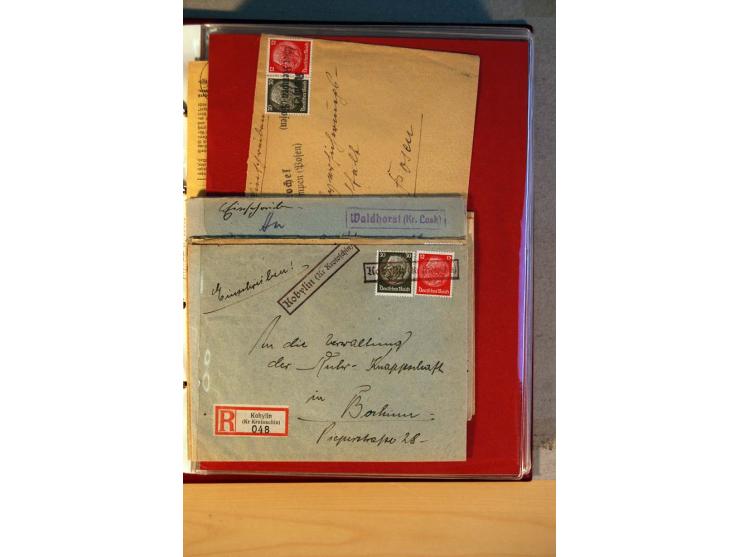 1932/40, Hindenburg-Freimarkenausgabe, umfangreiche Sammlung mit einigen hundert Briefen und Karten, dabei bessere Einzel- un