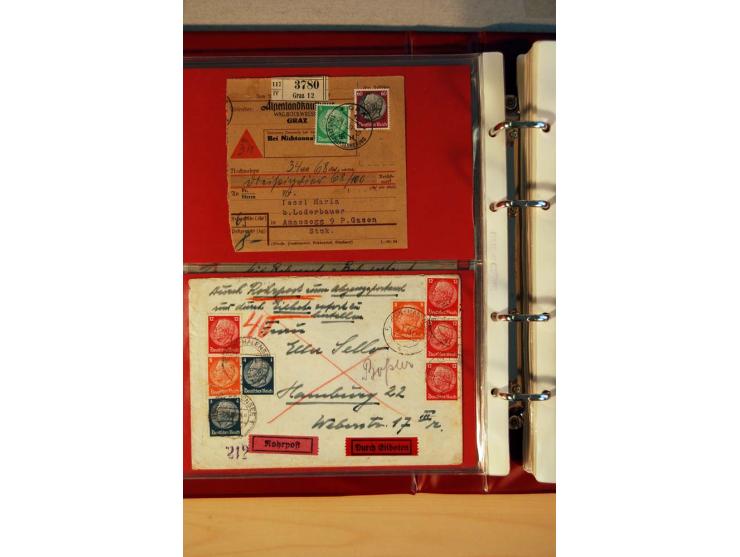 1932/40, Hindenburg-Freimarkenausgabe, umfangreiche Sammlung mit einigen hundert Briefen und Karten, dabei bessere Einzel- un