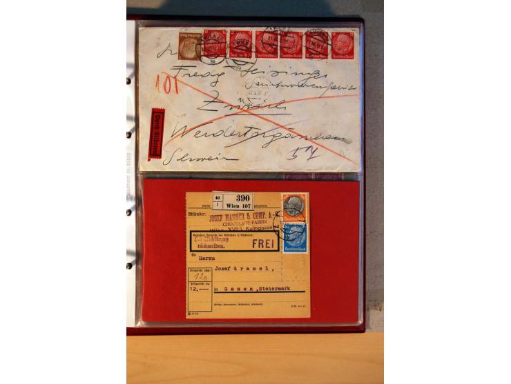 1932/40, Hindenburg-Freimarkenausgabe, umfangreiche Sammlung mit einigen hundert Briefen und Karten, dabei bessere Einzel- un