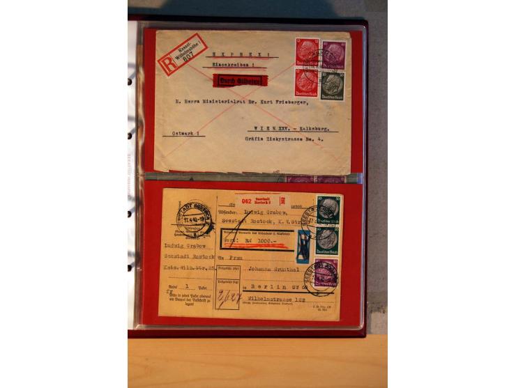 1932/40, Hindenburg-Freimarkenausgabe, umfangreiche Sammlung mit einigen hundert Briefen und Karten, dabei bessere Einzel- un