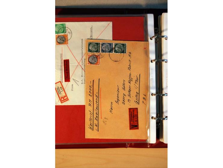 1932/40, Hindenburg-Freimarkenausgabe, umfangreiche Sammlung mit einigen hundert Briefen und Karten, dabei bessere Einzel- un