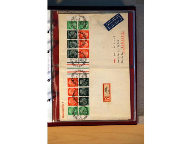 1932/40, Hindenburg-Freimarkenausgabe, umfangreiche Sammlung mit einigen hundert Briefen und Karten, dabei bessere Einzel- un