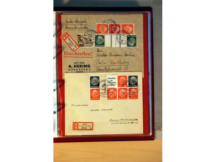 1932/40, Hindenburg-Freimarkenausgabe, umfangreiche Sammlung mit einigen hundert Briefen und Karten, dabei bessere Einzel- un