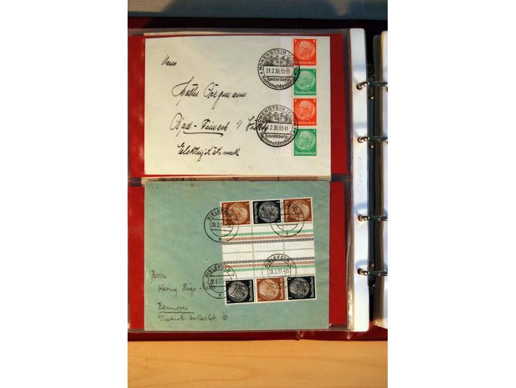 1932/40, Hindenburg-Freimarkenausgabe, umfangreiche Sammlung mit einigen hundert Briefen und Karten, dabei bessere Einzel- un