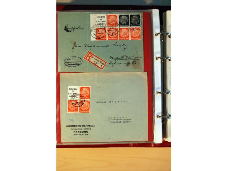 1932/40, Hindenburg-Freimarkenausgabe, umfangreiche Sammlung mit einigen hundert Briefen und Karten, dabei bessere Einzel- un