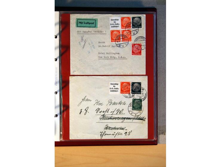 1932/40, Hindenburg-Freimarkenausgabe, umfangreiche Sammlung mit einigen hundert Briefen und Karten, dabei bessere Einzel- un