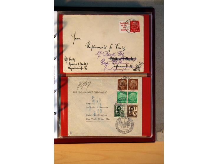 1932/40, Hindenburg-Freimarkenausgabe, umfangreiche Sammlung mit einigen hundert Briefen und Karten, dabei bessere Einzel- un