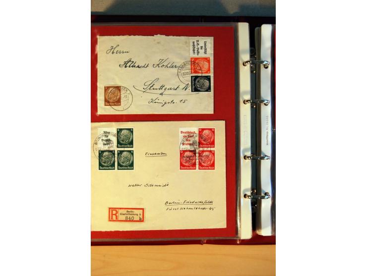 1932/40, Hindenburg-Freimarkenausgabe, umfangreiche Sammlung mit einigen hundert Briefen und Karten, dabei bessere Einzel- un