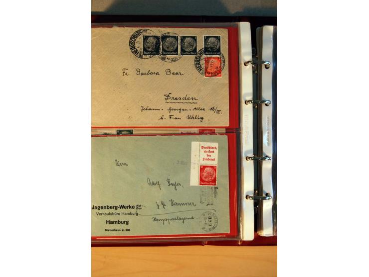 1932/40, Hindenburg-Freimarkenausgabe, umfangreiche Sammlung mit einigen hundert Briefen und Karten, dabei bessere Einzel- un