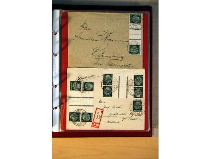 1932/40, Hindenburg-Freimarkenausgabe, umfangreiche Sammlung mit einigen hundert Briefen und Karten, dabei bessere Einzel- un