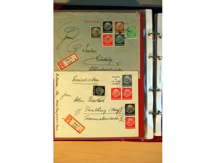 1932/40, Hindenburg-Freimarkenausgabe, umfangreiche Sammlung mit einigen hundert Briefen und Karten, dabei bessere Einzel- un