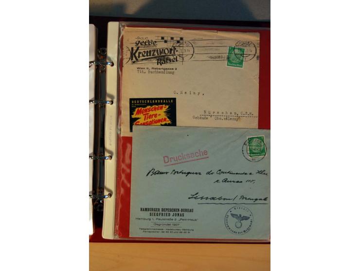 1932/40, Hindenburg-Freimarkenausgabe, umfangreiche Sammlung mit einigen hundert Briefen und Karten, dabei bessere Einzel- un