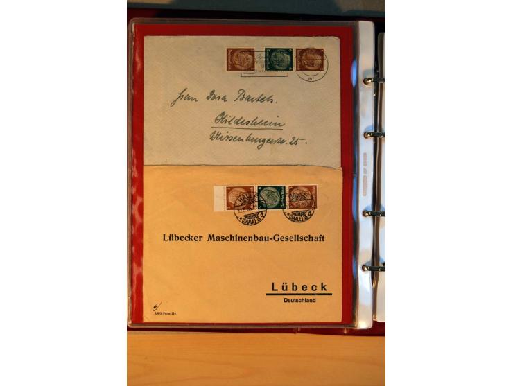 1932/40, Hindenburg-Freimarkenausgabe, umfangreiche Sammlung mit einigen hundert Briefen und Karten, dabei bessere Einzel- un